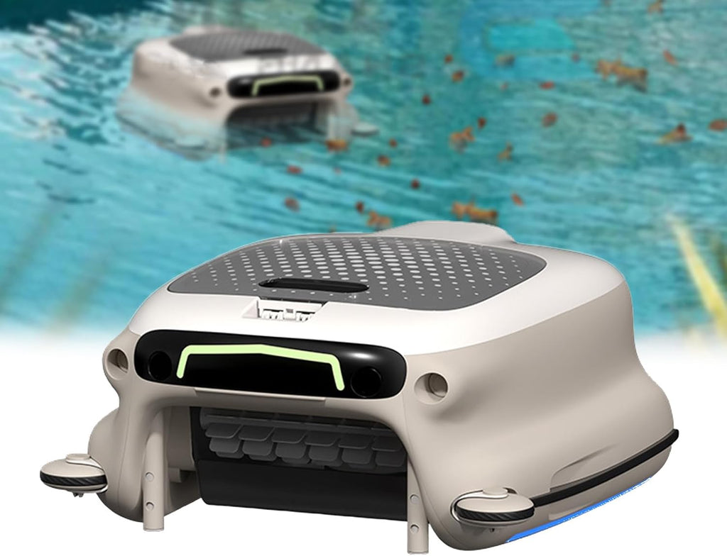 Pool Robot Skimmer | Wireless Pool Cleaning Robot, 7800 Mah Ultra-Long Battery Life, Manual/Auto Dual Mode, 10l Large Capacity Basket, Suitable For Outdoor Pools, Spa Pools, Hot Spring Baths