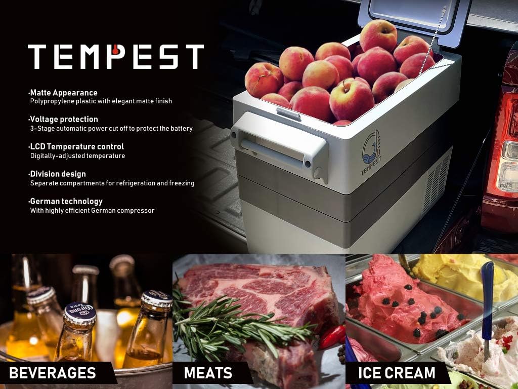 Tempest BCD-52 12v Electric Powered Portable Cooler, Fridge Freezer