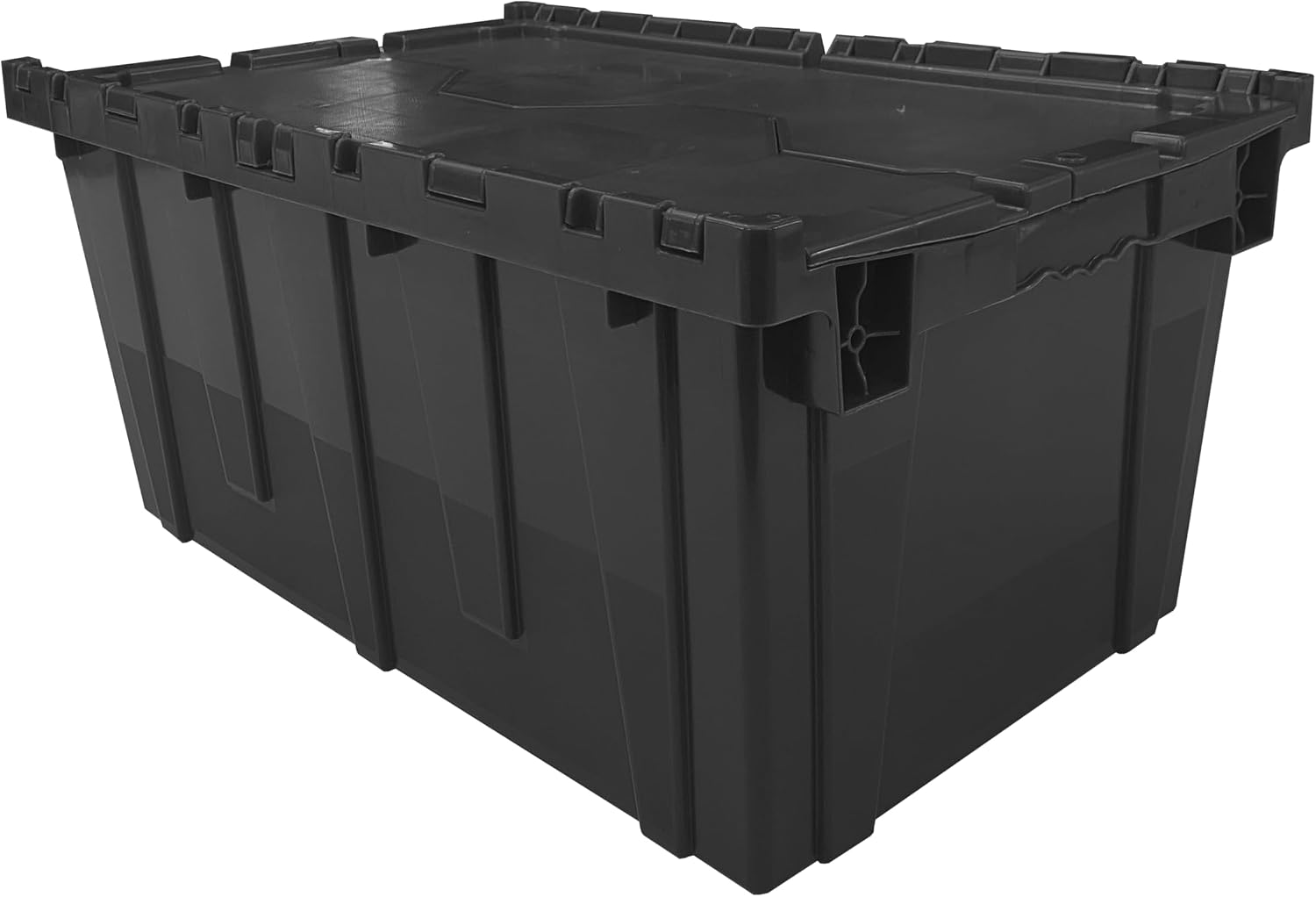 Uboxes Storage Crate, 5 Pack Black Plastic Rectangle Storage Boxes, 27 x 17 x 12 inches, Stackable Waterproof Crates for Organizing Closets, Garage, Kitchen, Outdoor Activities