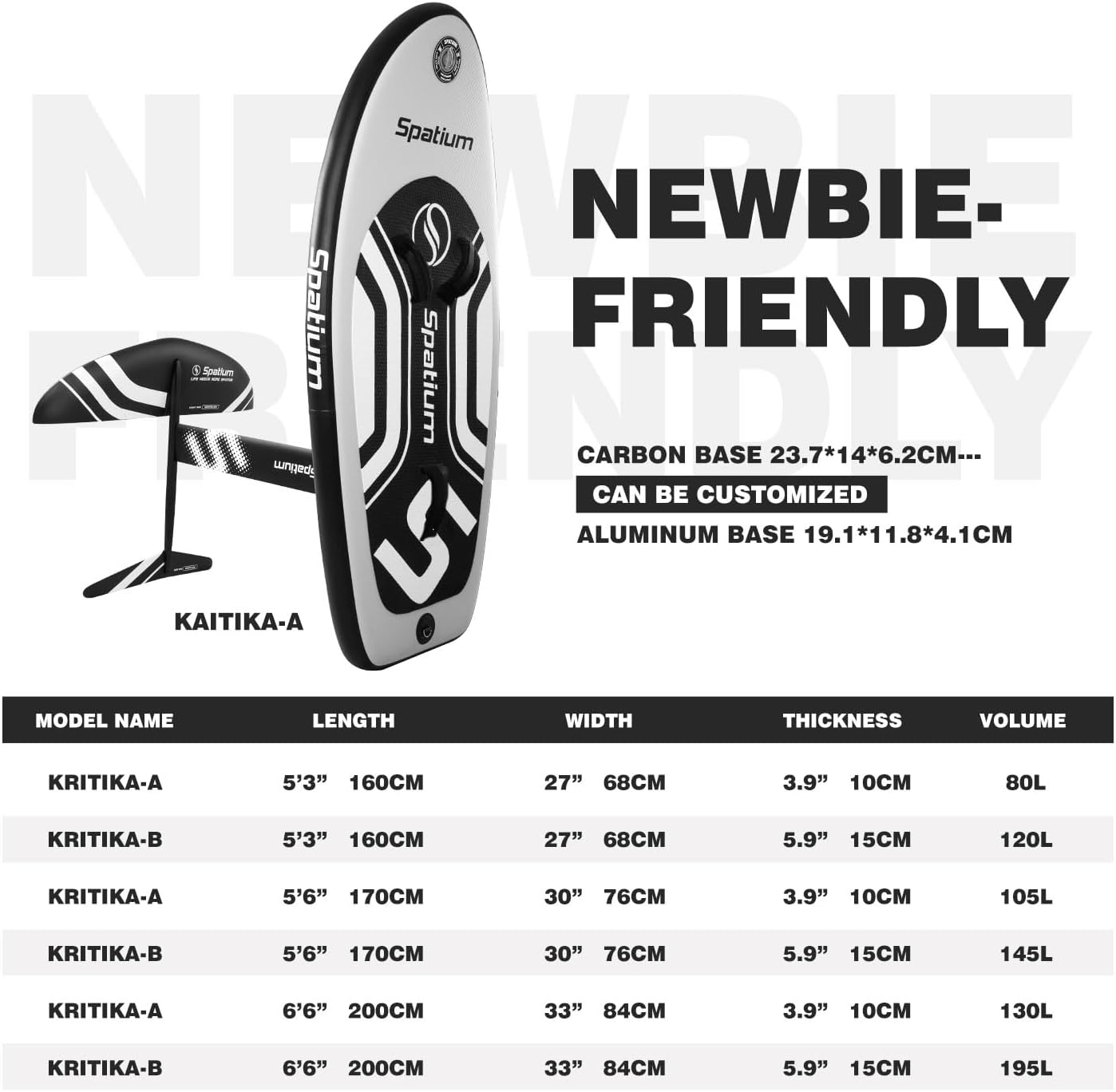 Spatium Unpowered Hydrofoil Boards Inflatable Foil Board Foiling Surfing with F200 Foil Boarding Without Motor