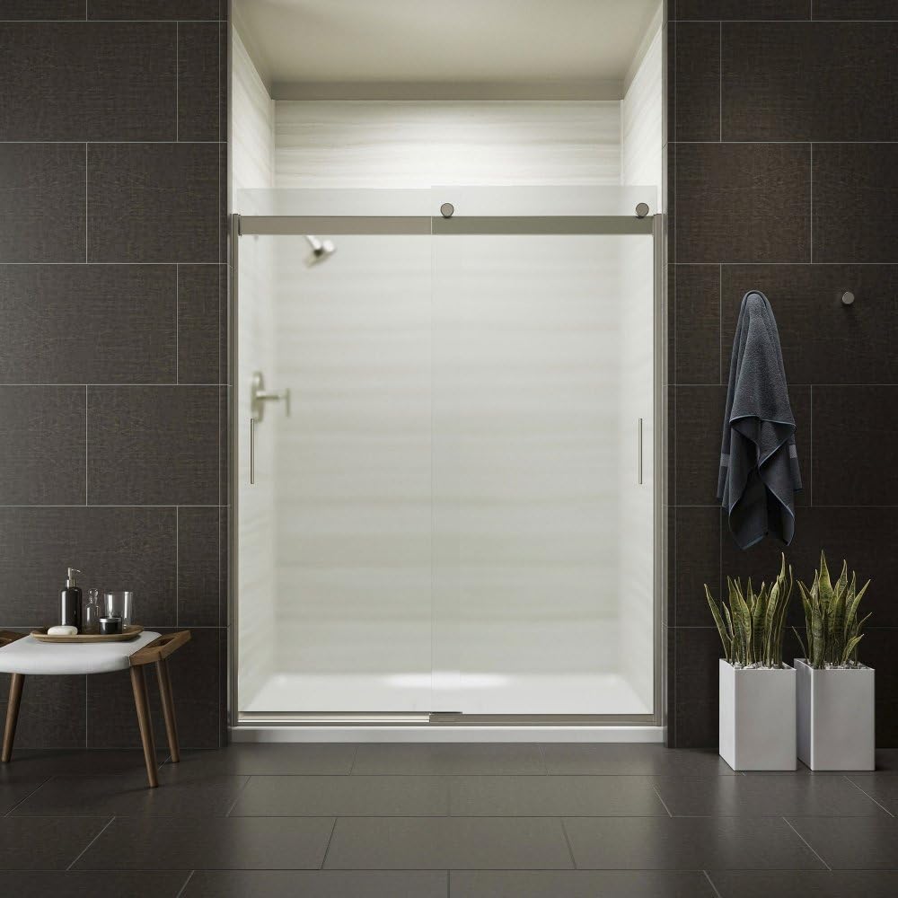 Kohler K-706009-D3-MX Levity Bypass Shower Door with Handle and 1/4-Inch Frosted Glass in Matte Nickel
