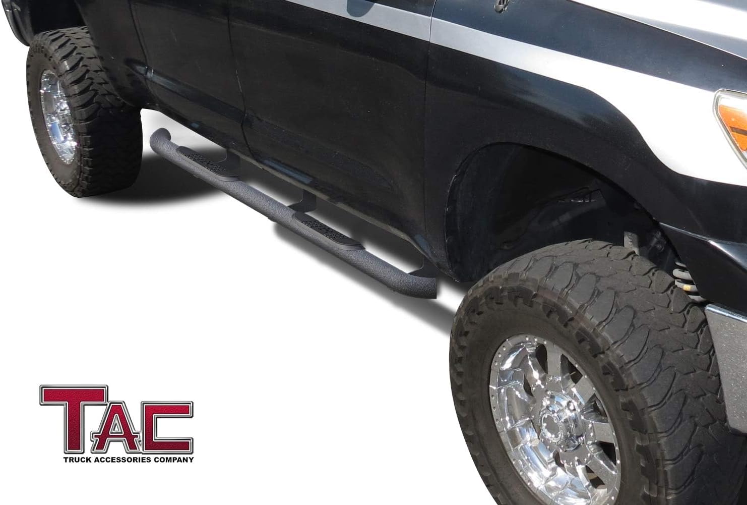 TAC Side Steps Running Boards Fit 2007-2021 Toyota Tundra Double Cab Truck Pickup 3' Texture Black Side Bars Nerf Bars Off Road Accessories
