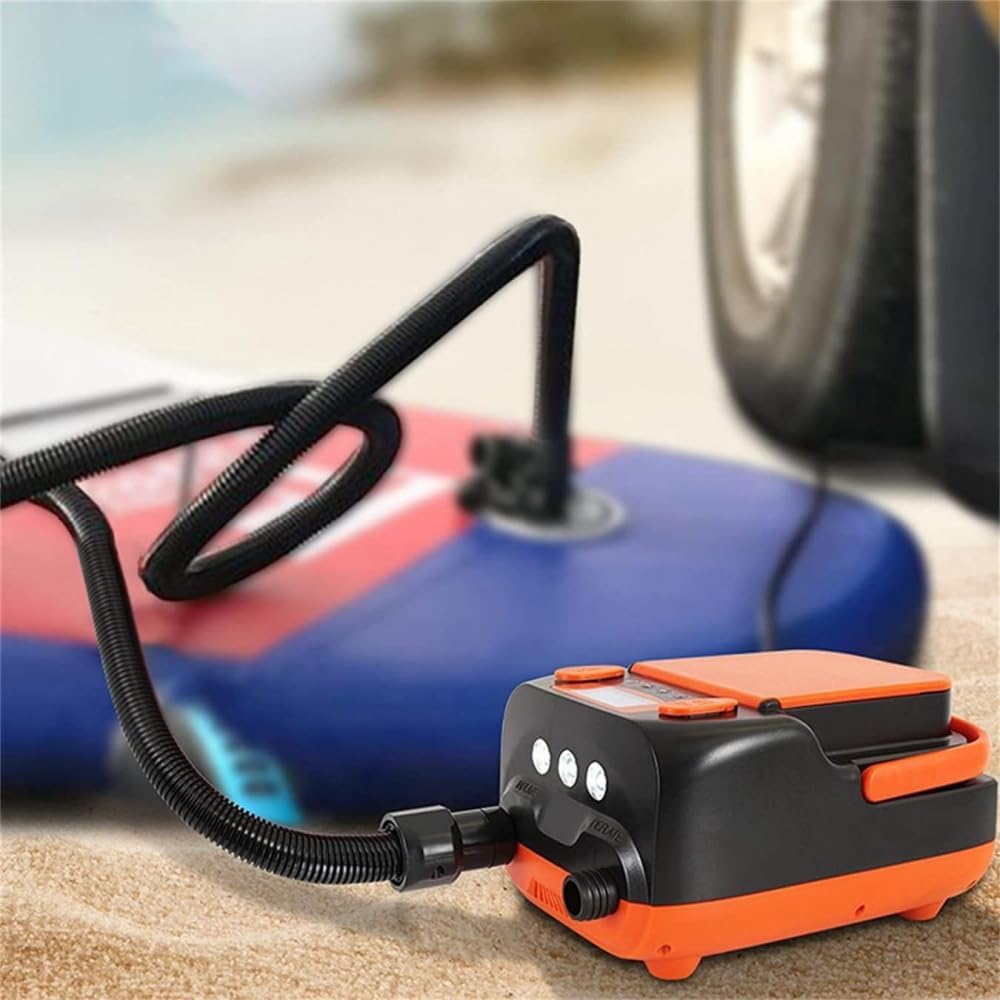 Paddle Board Inflator Pump, Electric SUP Pump, Dual Motor 110W 12V DC Portable Paddle Board Pump, Inflatable Deflatable Electric Air Pump with 7 Nozzles for Paddle Board Surfboard