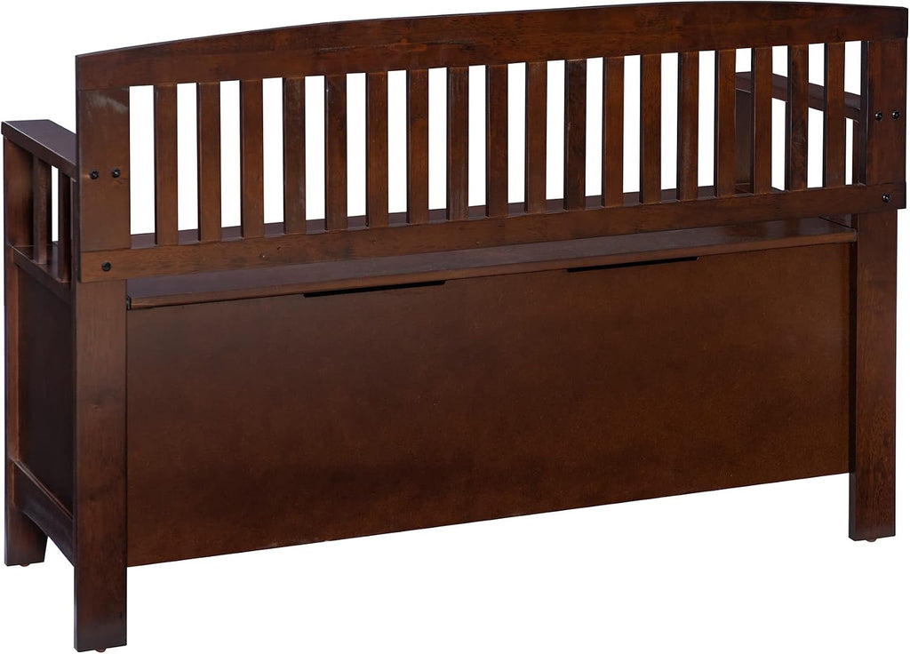 Linon Home Dcor Linon Home Decor Cynthia Storage Bench, 50'w x 17.25'd x 32'h, Walnut