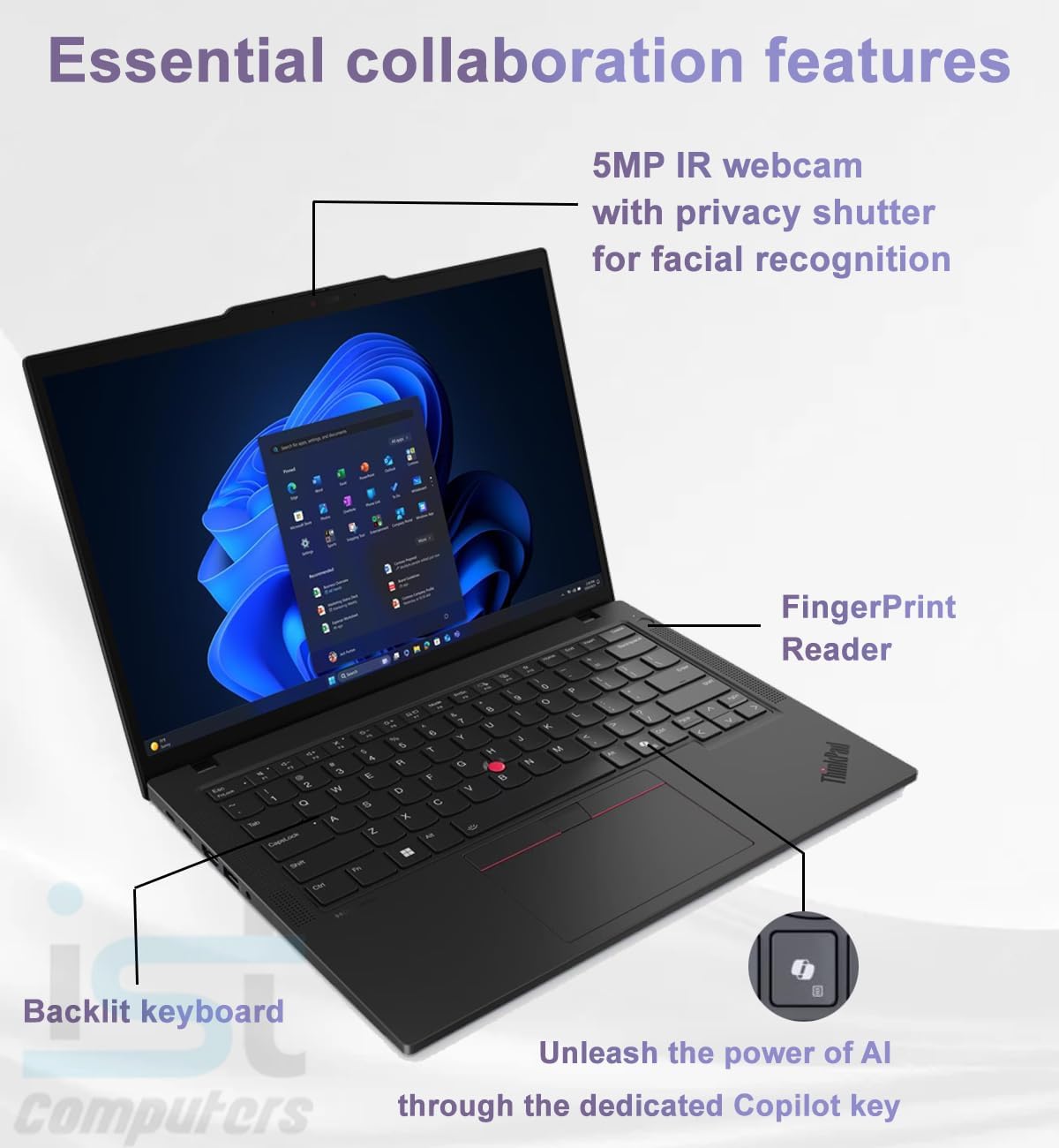 Lenovo ThinkPad T14 G6 Business Laptop, 14' FHD+ Touchscreen, Intel 12-Core Ultra 5 225U (> Ultra7 155U), 64GB DDR5, 2TB SSD, Thunderbolt 4, Backlit KB, Fingerprint Reader, IR Webcam, Windows 11 Pro