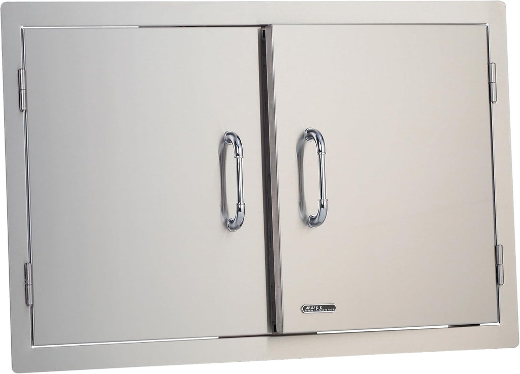 Bull Outdoor Products 34000 38' Double Access Doors – 304 16 Gauge Stainless Steel, Double Walled Design, Rust and Stain Resistant, Outdoor Kitchen Cabinet Access for Propane Tanks, Heavy Duty