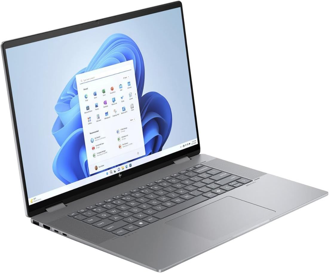 HP Envy x360 2-in-1 AI Copilot Laptop, 16' WUXGA Touchscreen, AMD Ryzen 7-8840HS(Beats i7-1355U), 16GB DDR5, 2TB SSD + 256GB Portable SSD Hub, Backlit, Webcam, Type-C/DP 1.4, Win 11 Pro