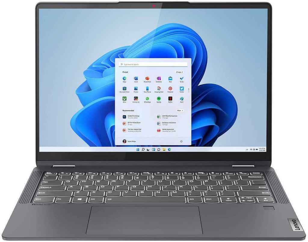 Lenovo IdeaPad Flex 5 Multimedia Laptop - 14' 2880x1800 Touchscreen 60Hz - 10-Core Intel i7-1255U - 16GB RAM 1TB SSD - Thunderbolt 4 - Wi-Fi 6 - Fingerprint - 1080p FHD Camera - W11H - Storm Gray