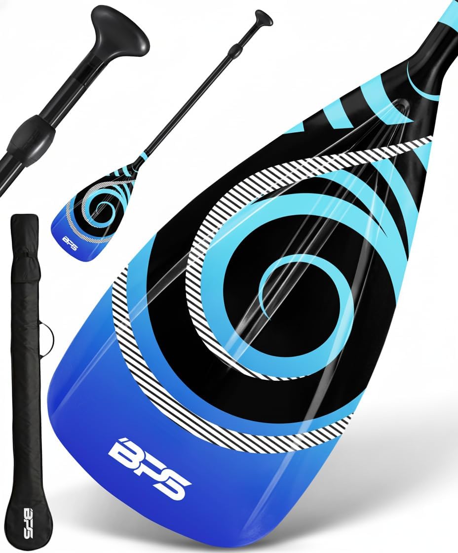 BPS New Zealand 2-Piece Adjustable Stand-up Paddle Board Paddle, Carbon Fiber or Fiberglass Shaft Comes with Carrying Paddle Bag