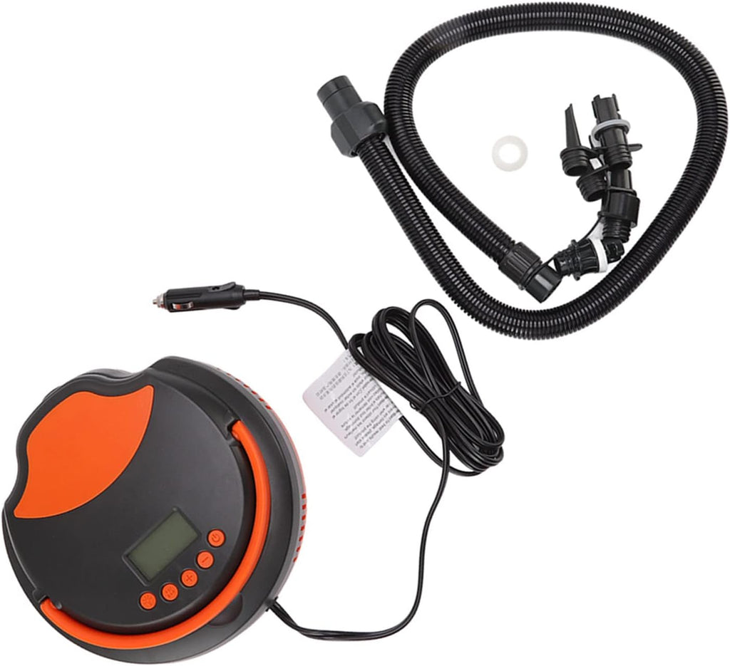 12V Car Electric Air Pump with LED Light and Display, High Pressure Inflatable Pump for Paddle Board, Surfboard, Rubber Boat