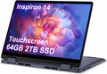 Dell Inspiron 14 2-in-1 Touchscreen Laptop (14' FHD+ IPS, 64GB DDR5 RAM, 2TB SSD, AMD Ryzen 5 8640HS (> intel i7-1255U)) For Business, Students, FP, Backlit, FHD Webcam, Inspiron 7445, Win 11 Pro