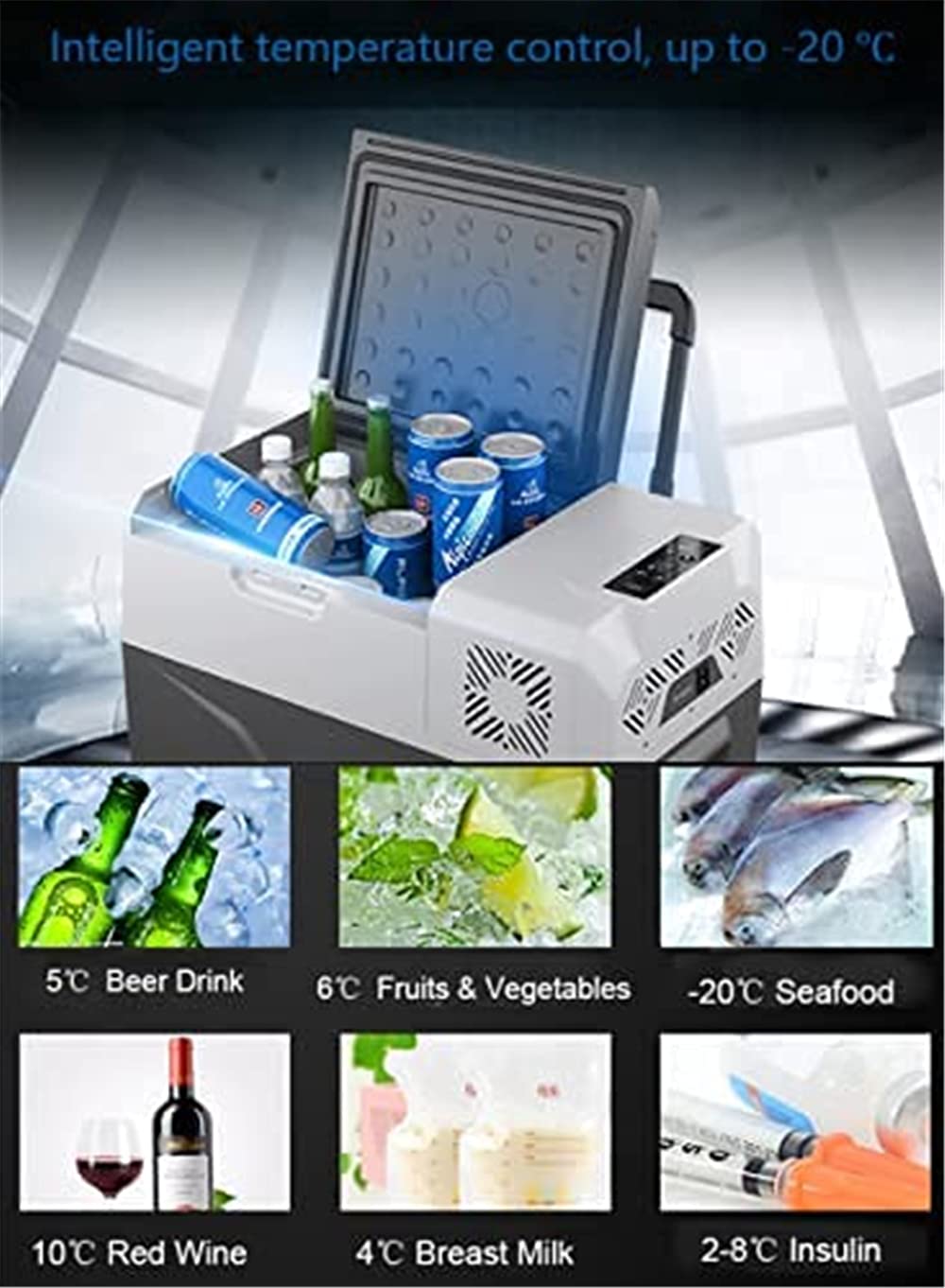 30L Home car Dual Purpose 12V/24V Portable Mini Refrigerator Compressor car Refrigerator Camping