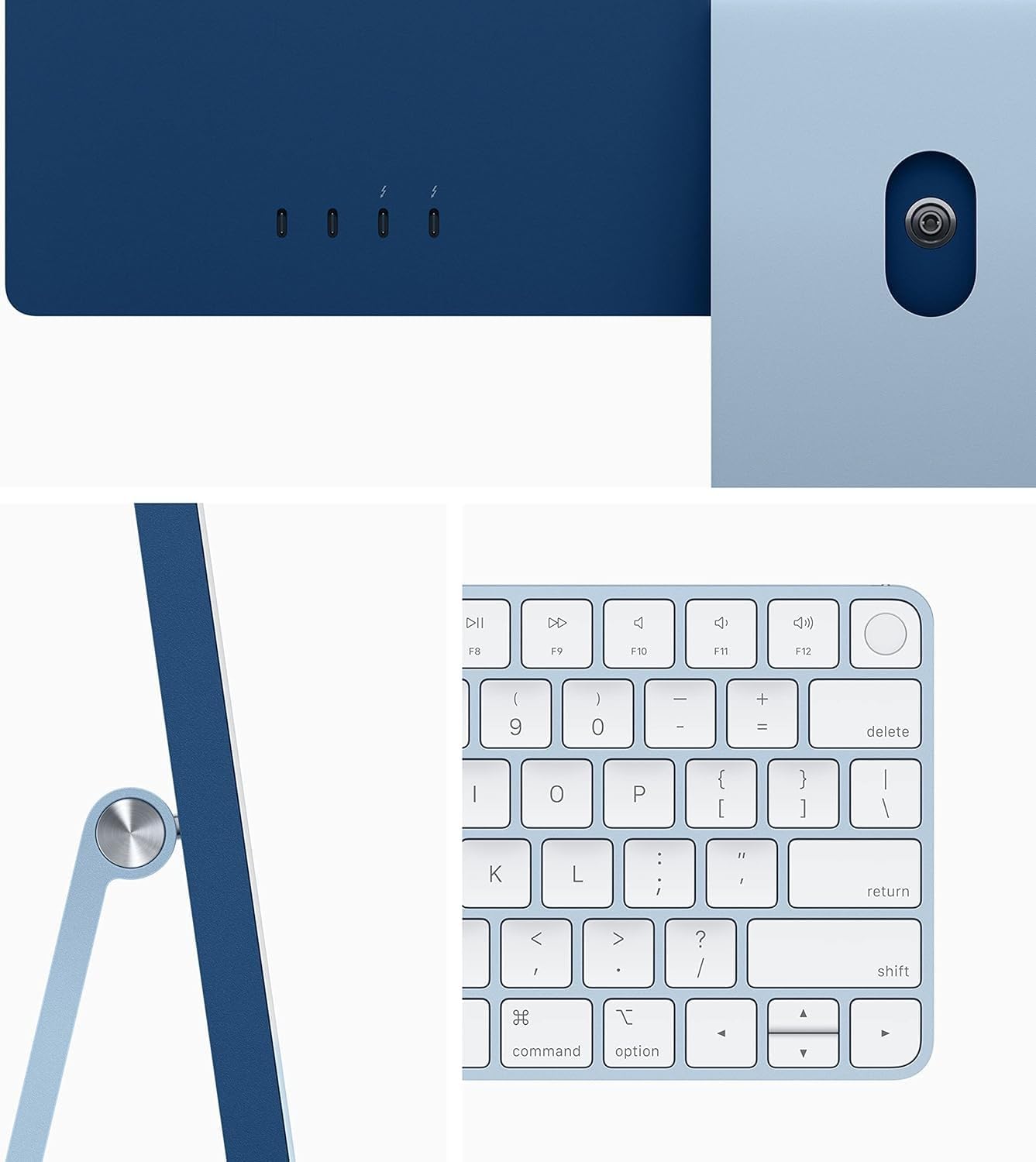 2021 Apple iMac with Apple M1 Chip with 8-core CPU (24-inch, 8GB RAM, 256GB SSD Storage) (QWERTY English) Blue (Renewed)