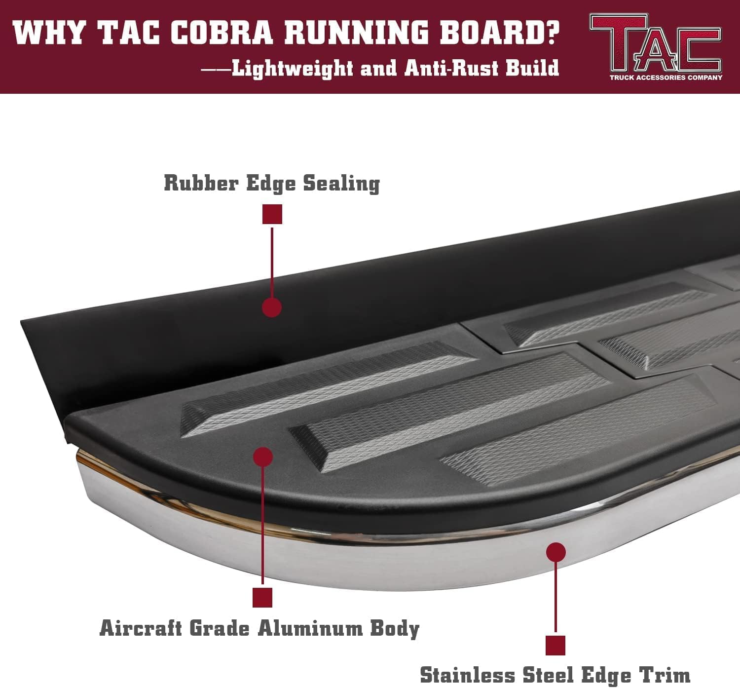TAC Cobra Running Boards Compatible with 2022-2024 Pathfinder SUV Side Steps Nerf Bars Step Rails Aluminum Black Off-Road City Exterior Accessories 2 Pieces one Pair
