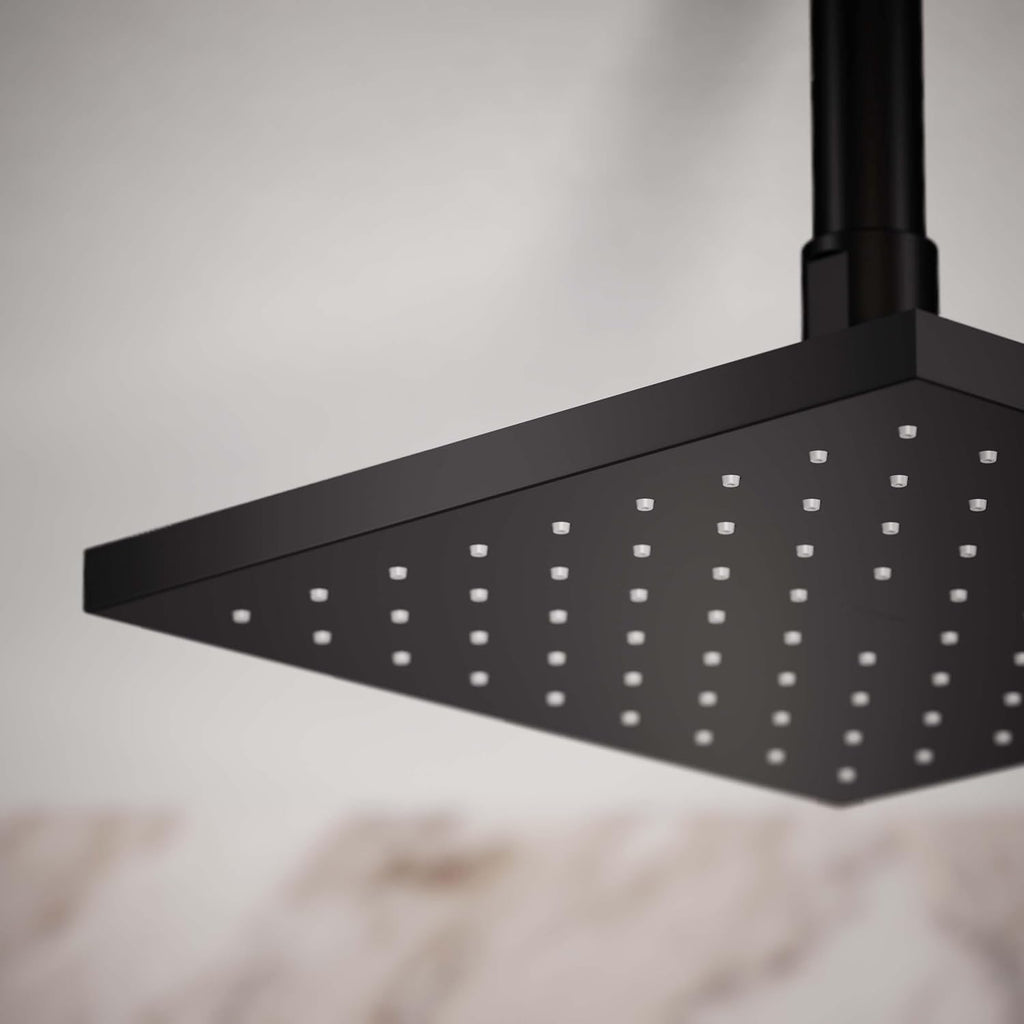 Kohler 13695-BL Contemporary Square 8' single-function rainhead, 2.5 gpm, Matte Black