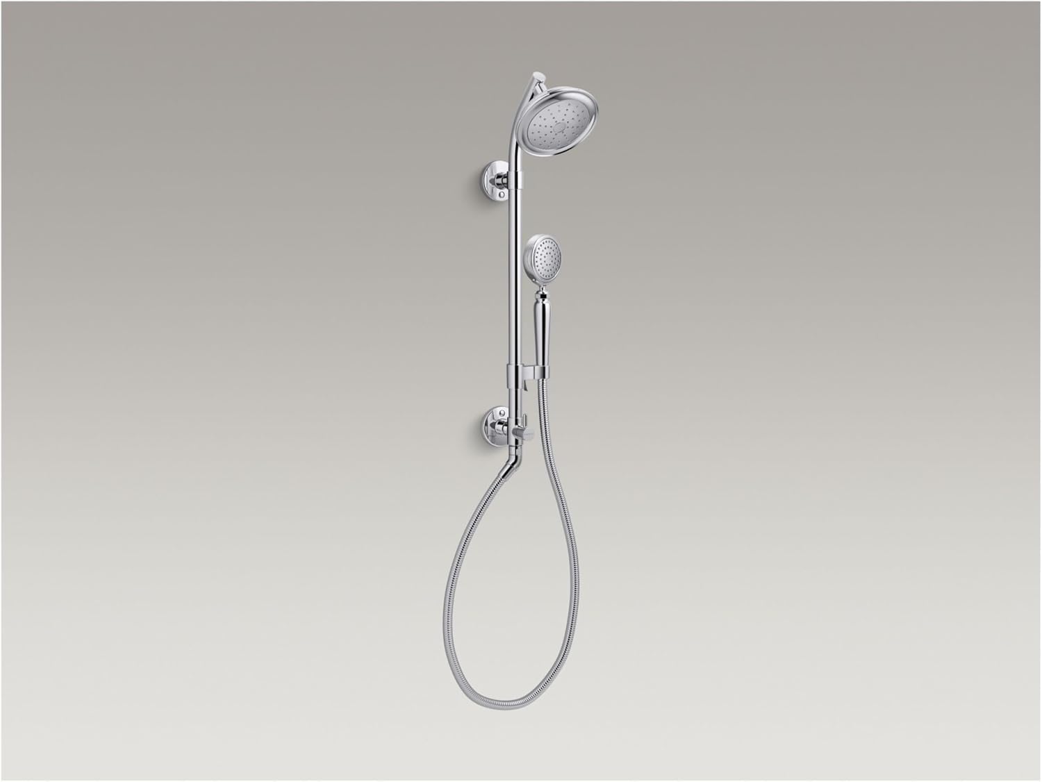 Kohler K-76472-G HydroRail-S 1.75 GPM Single Function Shower Head with MasterClean Technology - Included Handshower, Slide Bar, and Hose - Vibrant Brushed Moderne Brass