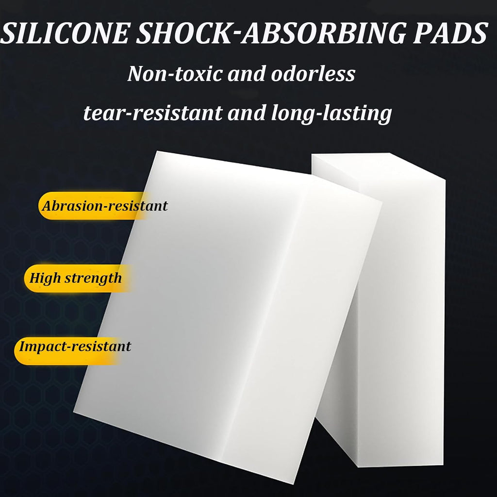 COYOUCO 300Mm×300Mm White Rubber Pad, 12Mm-50Mm Thick Silicone Non-Slip Sealing Pad for Furniture, Electronics, DIY Projects 1 Piece,40mm
