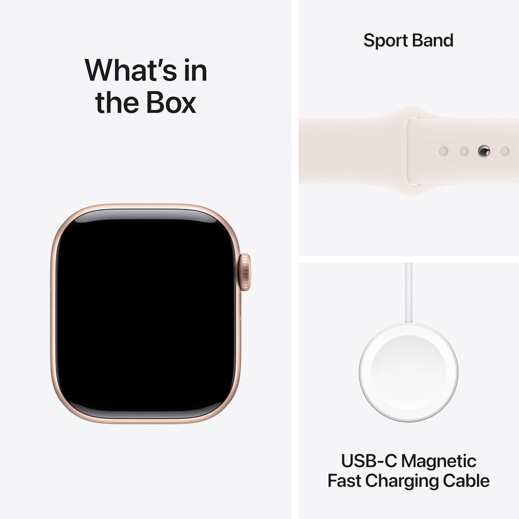 Apple Watch Series 10 [GPS + Cellular, 42mm] - Rose Gold Aluminum Case with Light Blush Sport Band, M/L (Renewed)