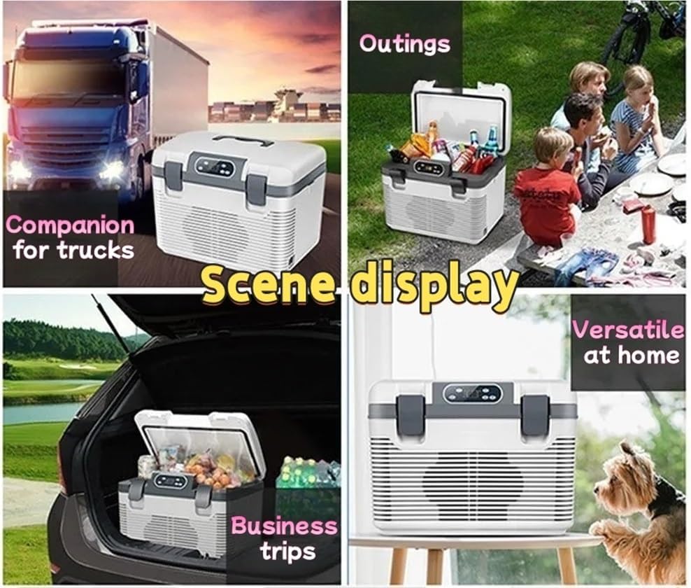 12 Volt Car Refrigerator, 20QT/19L Portable Electric Cooler/Warmer with 12 Volt DC &120V AC, -4℉-68℉ for Outdoor, Camping, RV, Truck