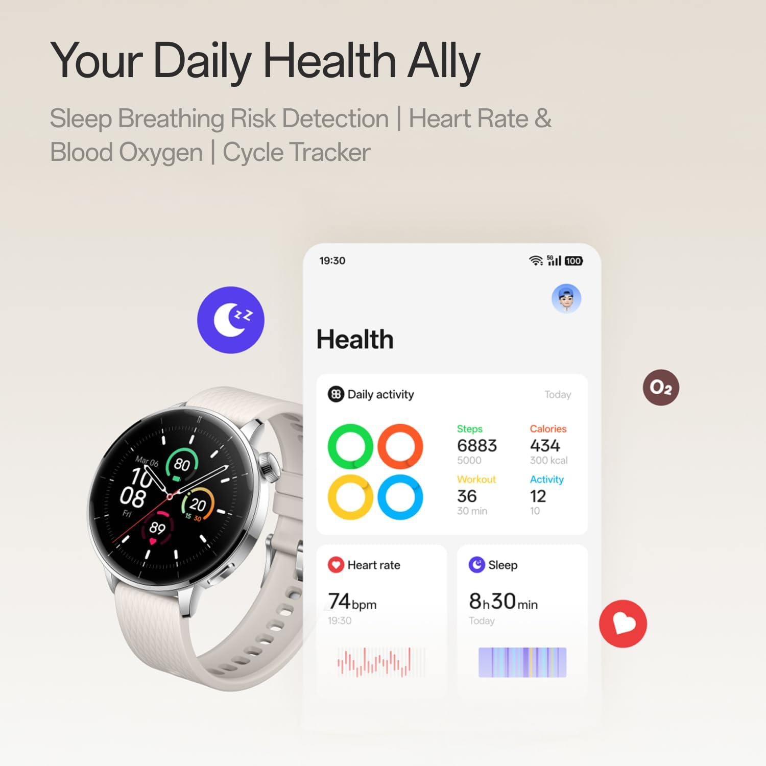 OnePlus Watch 3 43mm Black Steel, WearOS, Black Steel, 32GB Storage, 60h Battery Life, Bluetooth, GPS Navigation, Round Face, 1.32-Inch Display, not Comptable with iOS