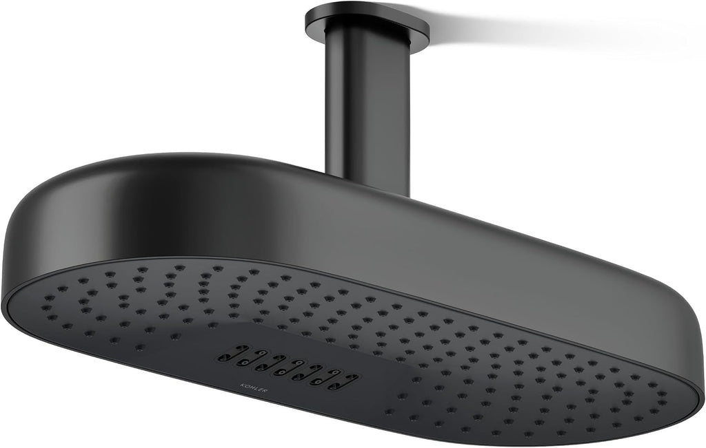 Kohler 26297-BL Statement® Oblong 18' two-function rainhead, 2.5 gpm, Matte Black