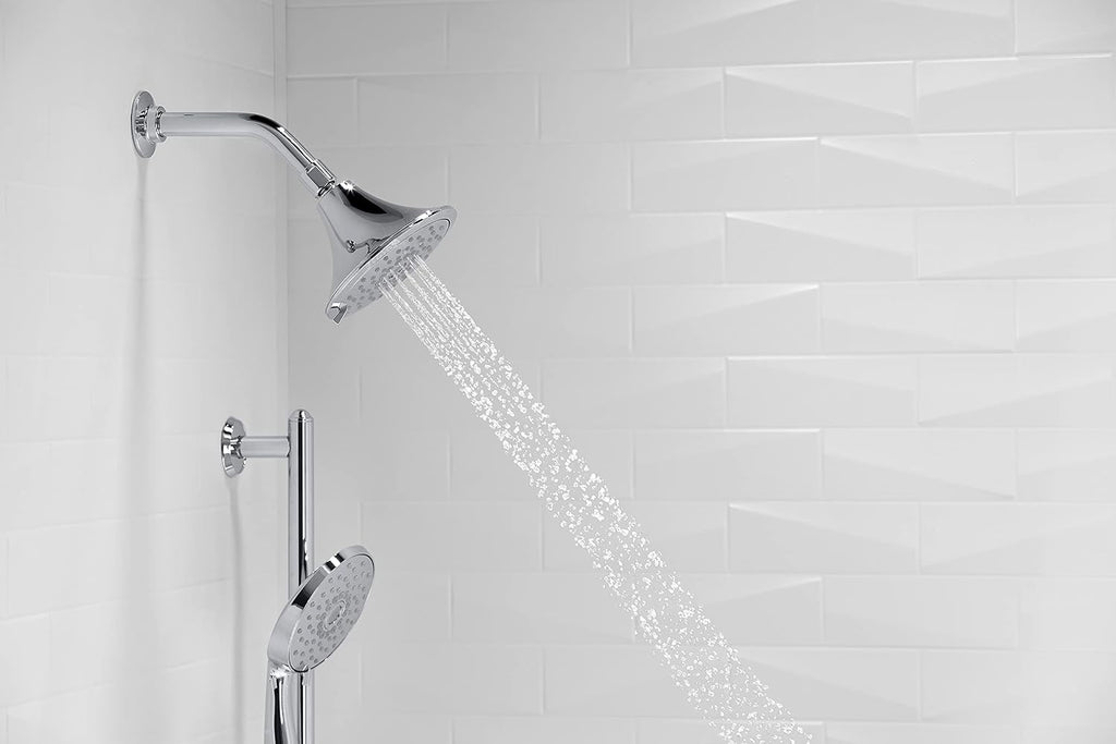KOHLER 22169-G-AF Forte Multifunction Showerhead, Wall-Mount, 3 Spray Settings, 1.75 GPM, Vibrant French Gold