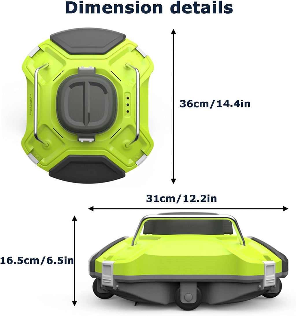 Automatic Wall Climbing Pool Vacuum, Cordless Robotic Pool Cleaner Dual Drive Motors, Self Parking, Rechargeable Pool Vacuum Robot for In Ground Flat Pools