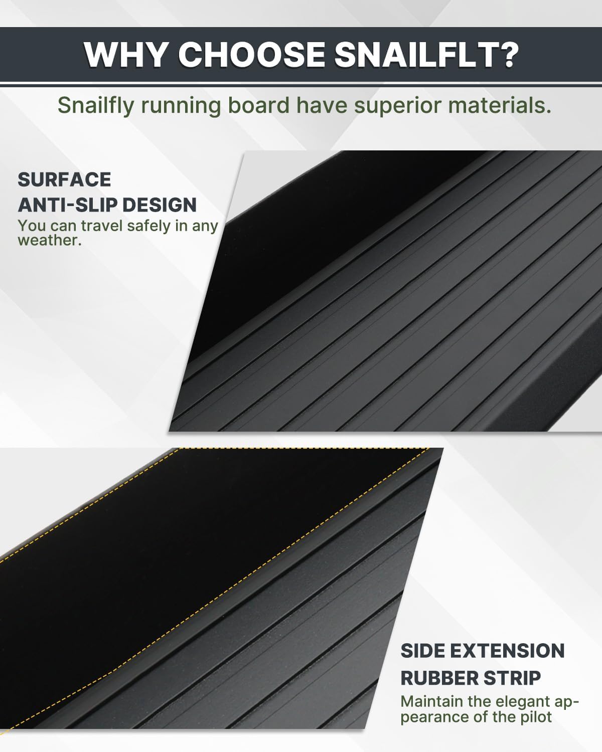 Running Boards Fit for 2023-2026 Honda Pilot Aluminum Side Steps | 600 LBS Load, No-Drill Step Rails with Wide Non-Slip Platform, Side Step Bars for Kids, Elderly & Daily SUV Access