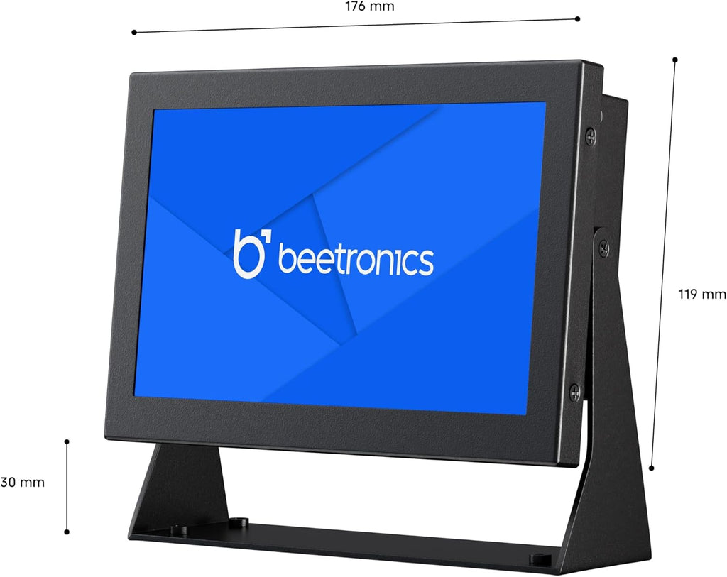 Beetronics 7-Inch Full HD IPS Monitor - Professional Industrial-Grade Display | HDMI, VGA, BNC, RCA Inputs | Durable Metal Housing, Matte Screen, 24/7 Continuous Operation, Wide Viewing Angle - 7HD7M