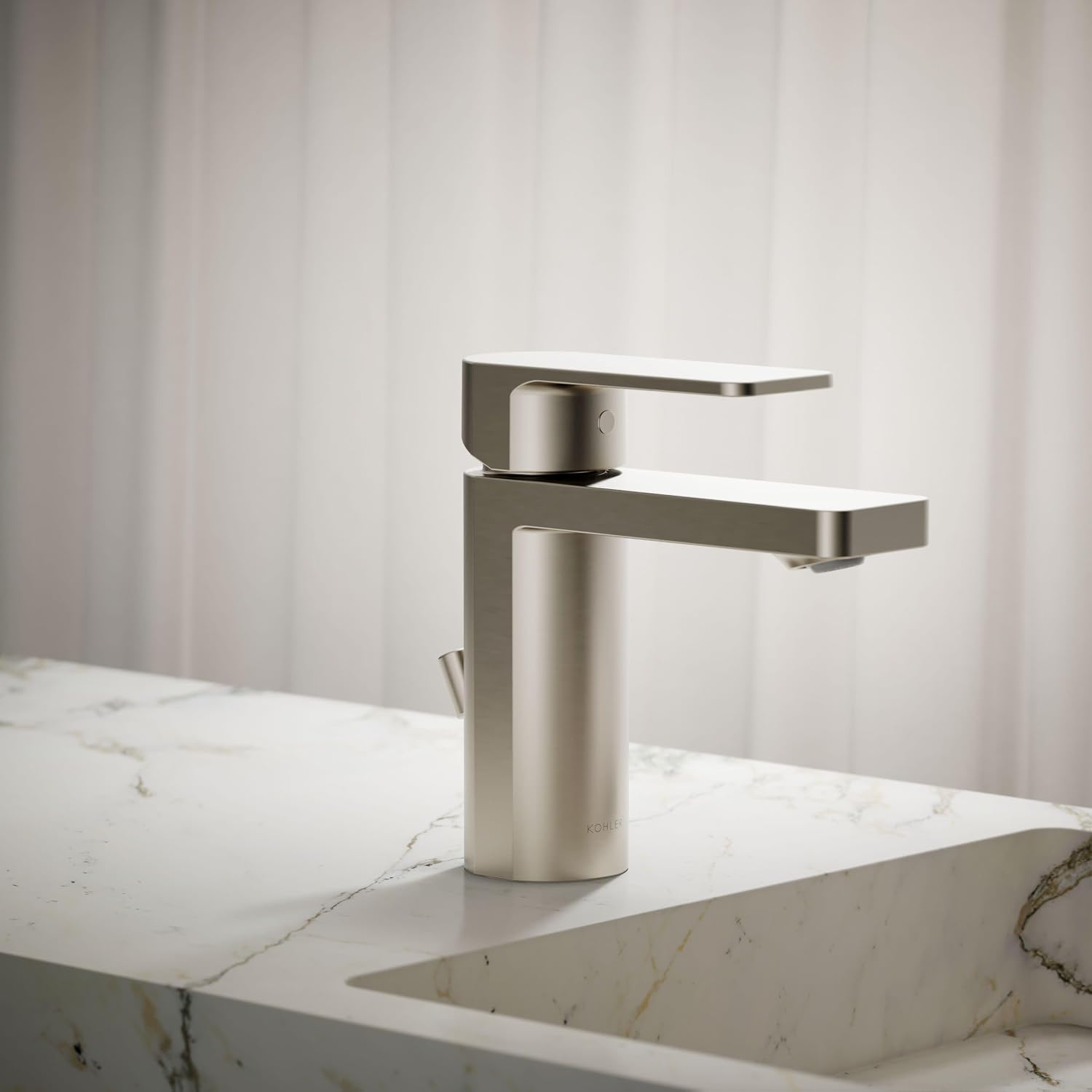Kohler 23472-4K-BN Parallel Single-Handle 1.0 GPM Bathroom Sink Faucet, Vibrant Brushed Nickel