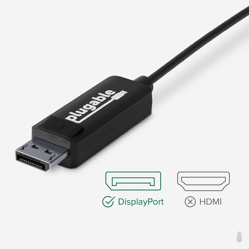 Plugable 5 Monitor USB-C Docking Station with 140W Power + 3X USB-C to DisplayPort 4K@60Hz Cables (6ft) – Complete Multimonitor Dock Bundle for Mac and Windows