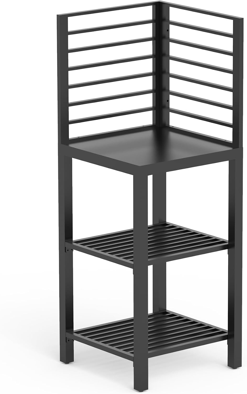 Domi Outdoor Kitchen Island with Storage, Aluminum Kitchen Island Prep Table with Double Storage Rack, Freestanding Corner Cabinet with Protective Cover Indoor Outdoor