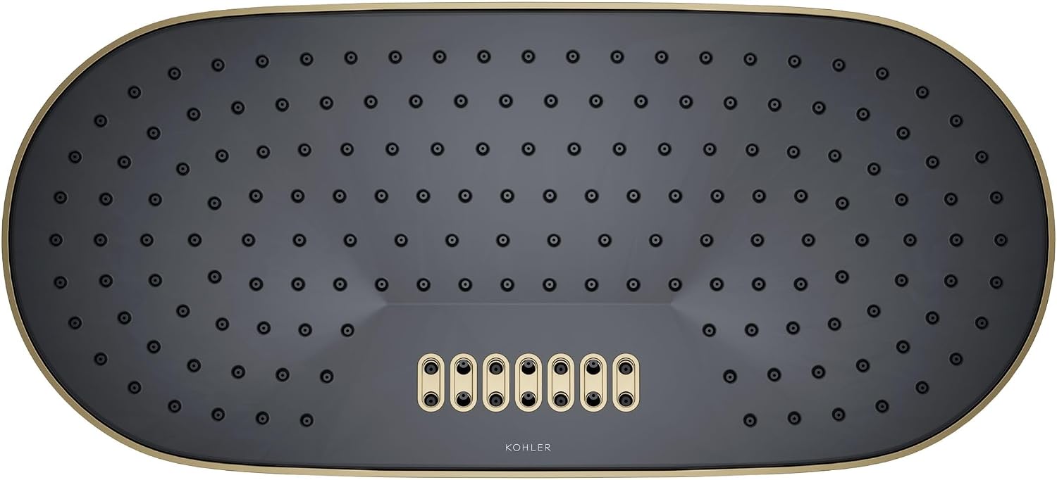 Kohler 26297-AF Statement® Oblong 18' two-function rainhead, 2.5 gpm, Vibrant French Gold