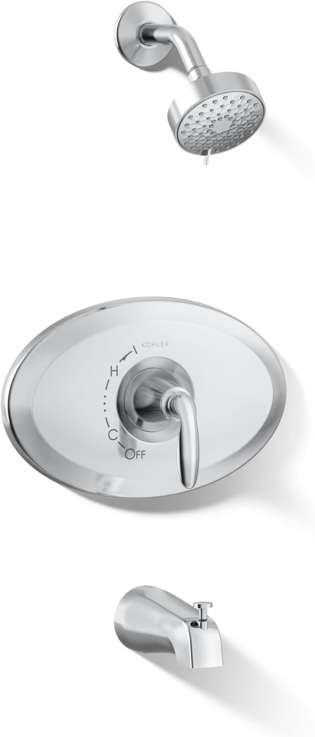 Kohler K-TS21948-4G-CP Remodel Rite-Temp Bath and Shower Trim Kit, 1.75 GPM, Polished Chrome