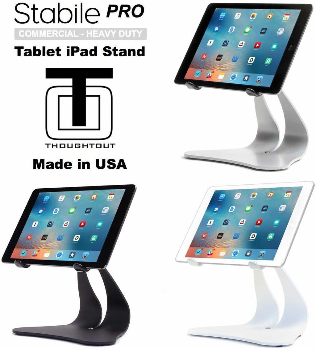 Thought Out Stabile Pro Pivoting iPad Stand - White - Made in USA - Compatible with Apple iPad