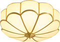 Brass Vintage Gold Ceiling Light - Large 17.7 Inch Milk Glass Mid Century Flush Mount Lighting Fixtures - Art Deco Antique Modern Lamp for Hallway Bathroom Bedroom Kitchen Entryway Laundry Foyer Hall