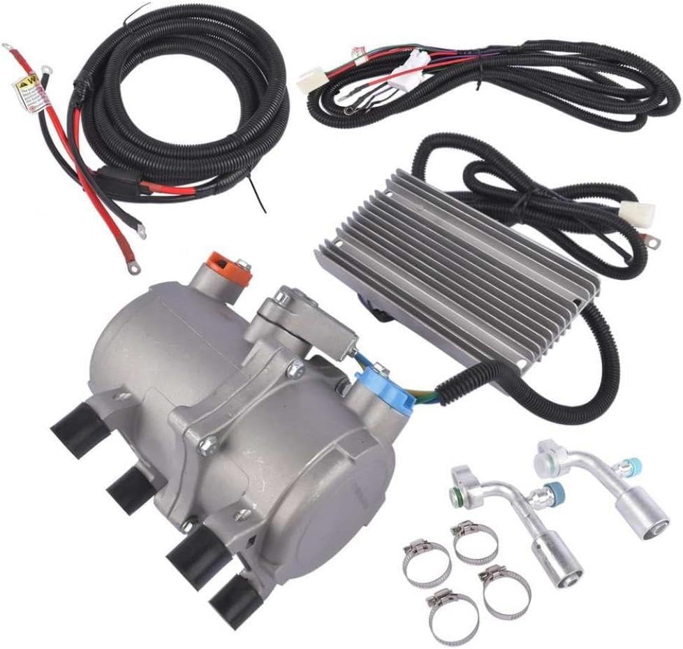 12V AC Compressor Compatible with RVs Vans Buses Compatible With Electric Air Conditioning Systems