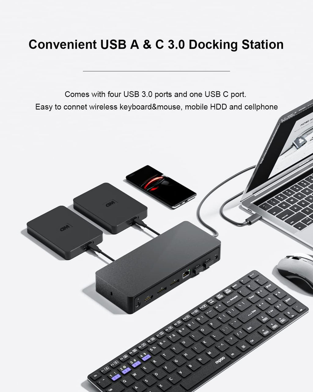 D6000 Universal Docking Station, USB 3.0 and USB C Single 5K or Triple 4K Display Docking Station with Two DisplayPort and HDMI for Windows and Mac (1HDMI, 2DP, 1Audio, 4USB3.0, 1USB C, 1Speaker Out)