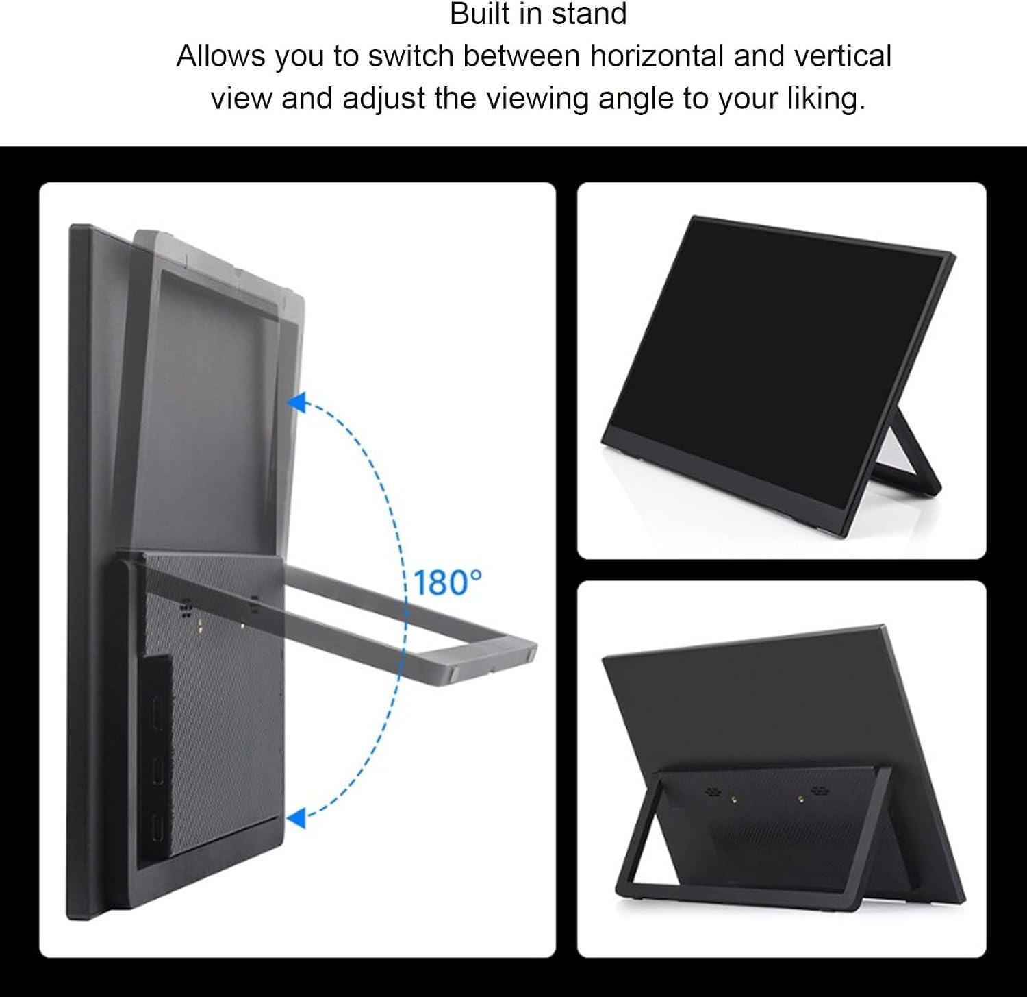 Yoidesu 14in Computer Display, 1920x1200 60Hz Laptop Screen Extender with 2 USB Type C and HD Multimedia Interface Ports, 178° 1500:1, for Tablet PC