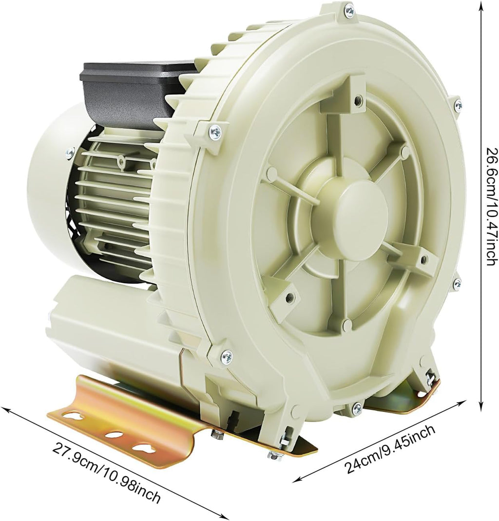 370W Air Pump Blower, DNYSYSJ Commercial Aquaculture Vortex High Pressure Air Blower, Industrial High Pressure Blower for Aquarium Seafood Pond Fish Tanks Water Tank Centrifugal Cycle 110V USA Stock