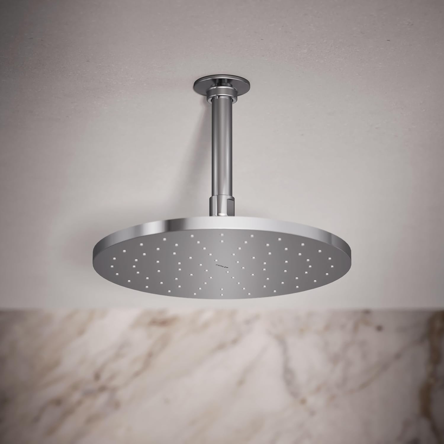 Kohler 13689-CP Contemporary Round 10' single-function rainhead, 2.5 gpm, Polished Chrome