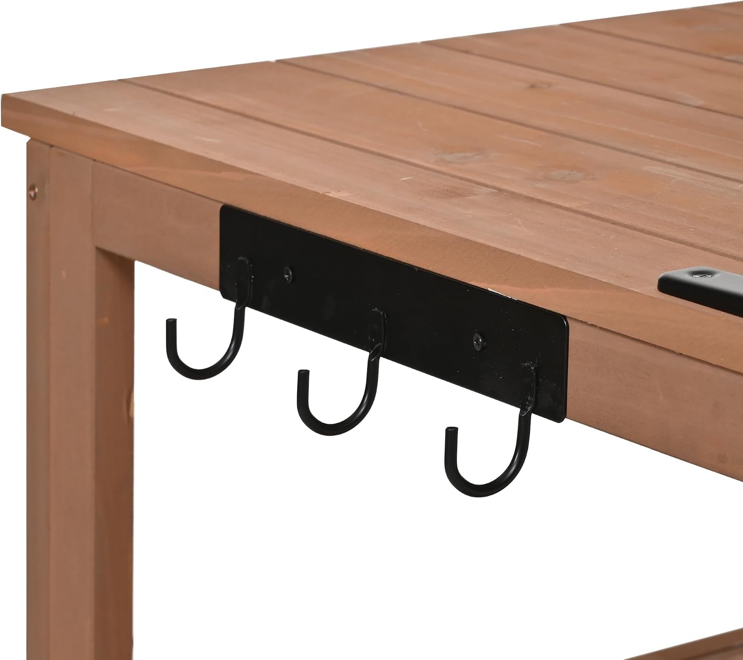 Outdoor Potting Bench Table with Hutch, 50.2' Solid Fir Wood Garden Workstation, Large Countertop, 2 Shelves, 2 Cabinets, for Gardening (Natural6, 50.2')