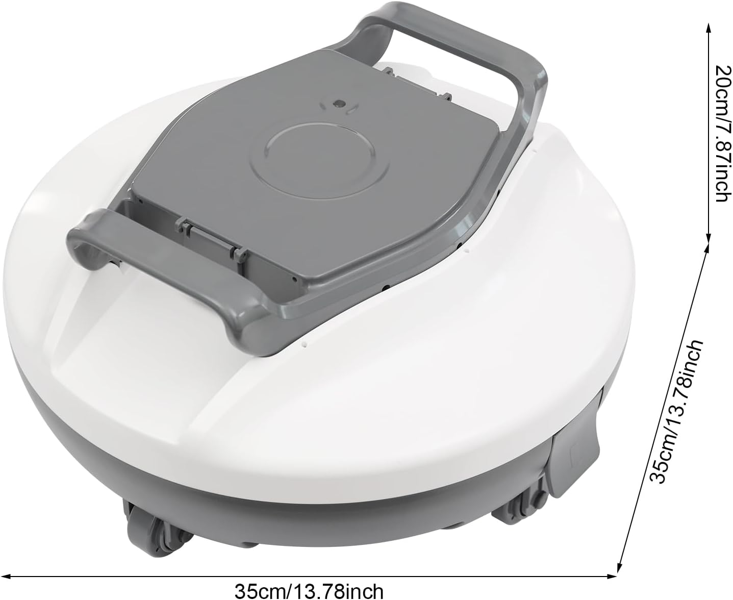 Cordless Robotic Pool Cleaners, Automatic Swimming Pool Cleaning Machine High Efficiency Pool Cleaning Robot, for Pools, Spas, Hot Tubs, and Landscape Pools (Grey, White)