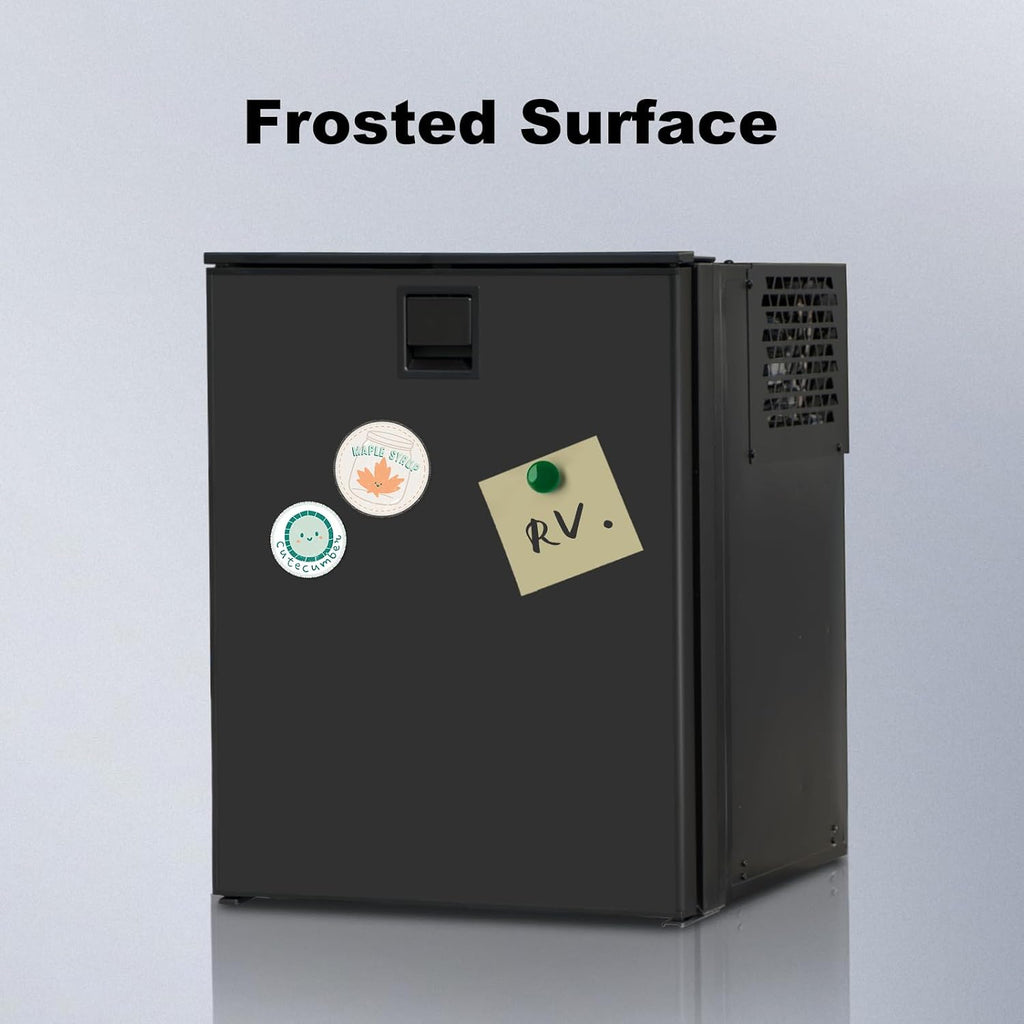 SMETA RV Refrigerator 12V/24V DC Fridge 3 cuft/85L 12 volt Refrigerator Undercounter Electric Cooler for RV Camping Truck Travel, Reversible Door, Seamless, LED