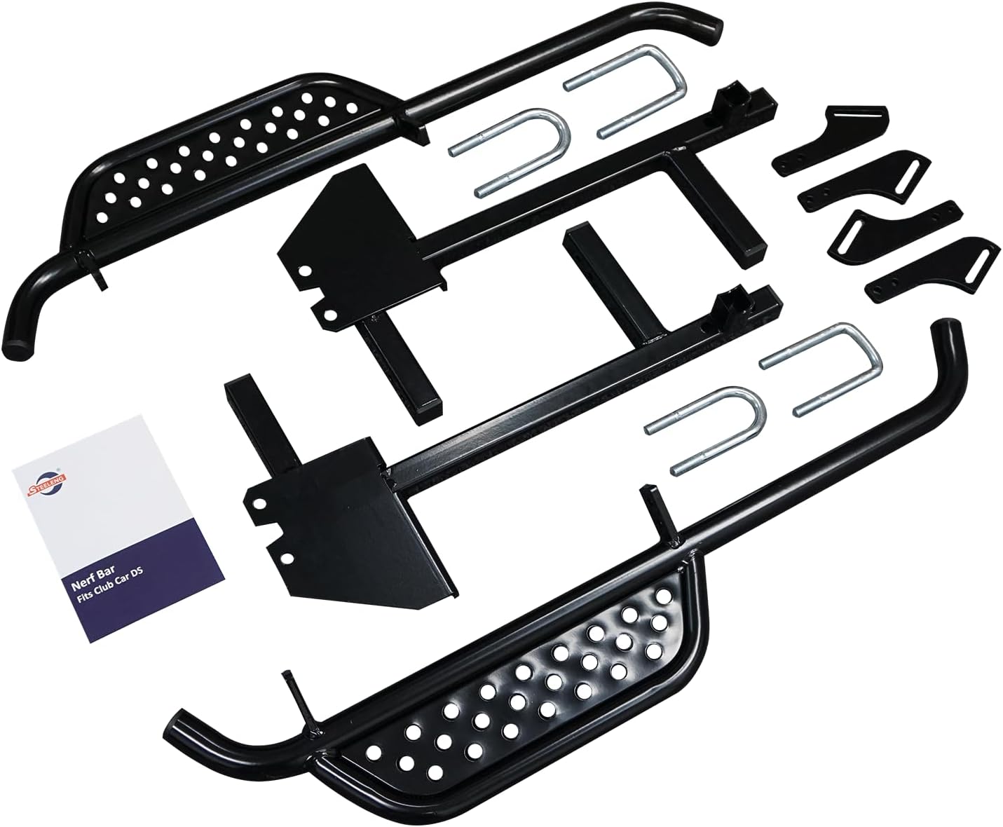 Heavy Duty Nerf Bars/Running Boards for Club Car DS (1982-2003 Gas & Electric Golf Cart - Set of 2)