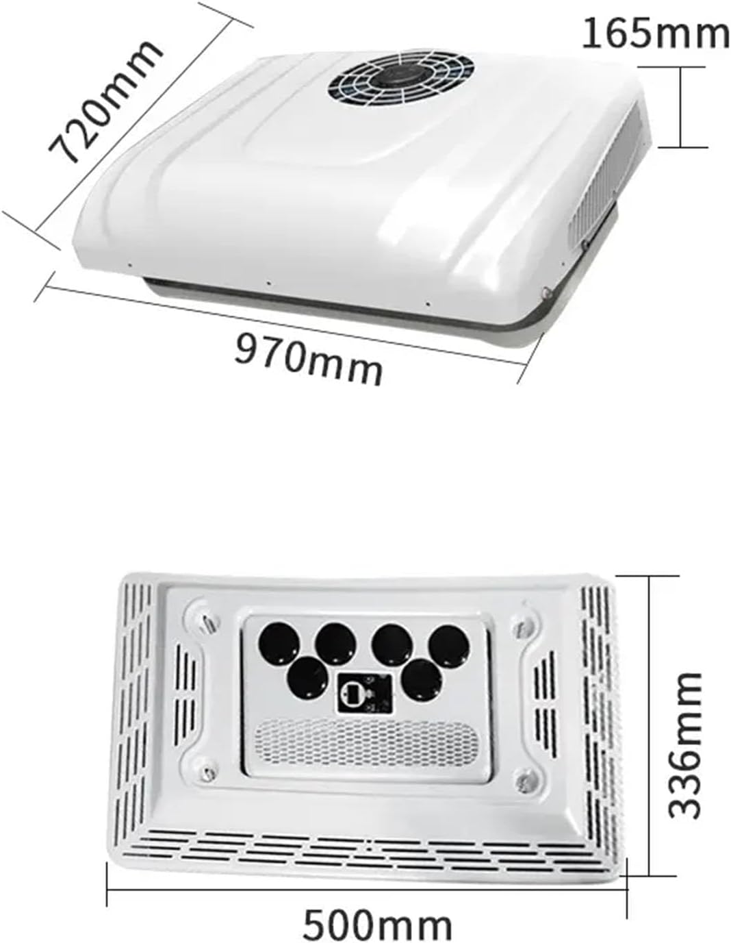 Rooftop Air Conditioner, All-in-One Unit RV Rooftop, Low Noise, Electric Scroll Air Compressor, for Truck RV AC Parking (12V)