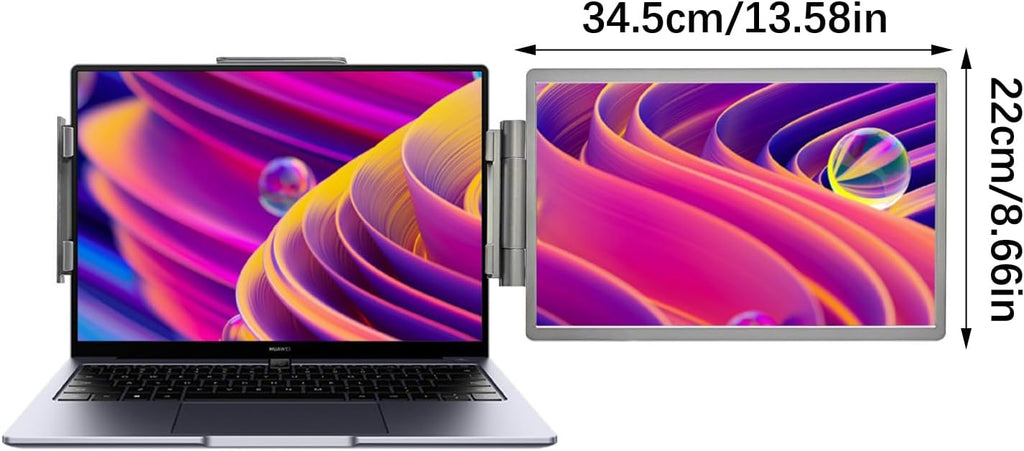 14inch Portable External Monitor 1920x1080 Resolution USB C HDTV Connectivities Adjustable Stand for Laptop Screen Exten