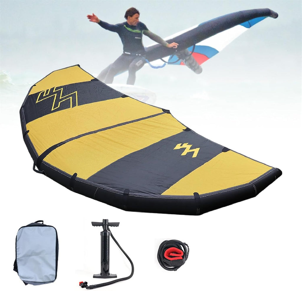 Inflatable Surf Wing with Pump, Wing Foil Kite for Paddle Board and Hydrofoil, Portable Windsurfing Wing for Outdoor Water Fun