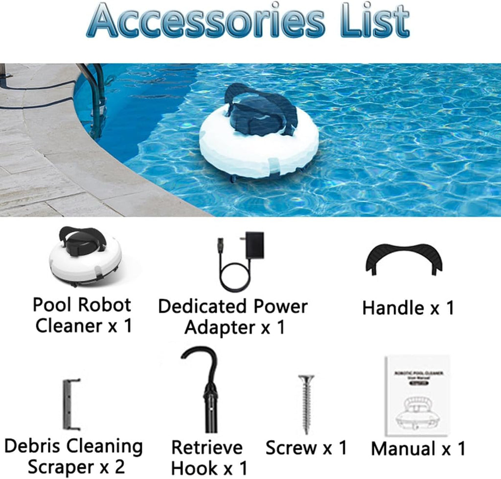 Cordless Robotic Cleaner Automatic In Ground Pool Cleaning Kit with 5200mah Battery & Powerful Dual Motors Underwater Cleaner (120 Mins Runtime)