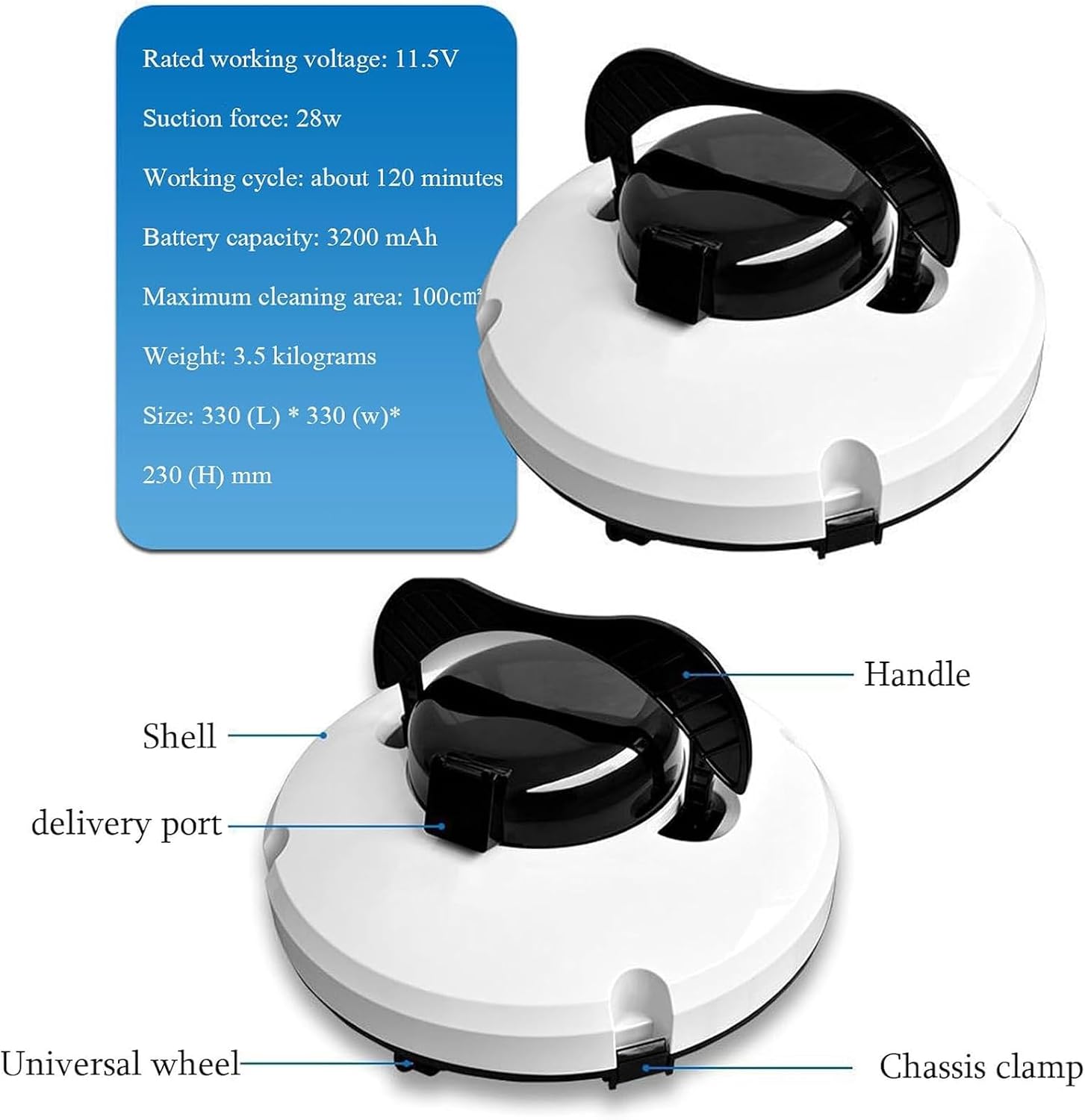 Swimming Pool Hoover,Rechargeable Automatic Pool Cleaning Robot,Wireless Intelligent Cleaning Underwater Cleaning Suction Unit